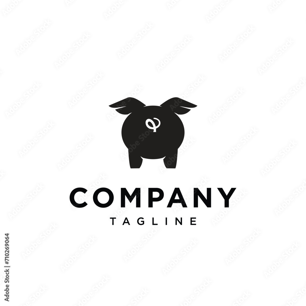 Obraz premium Pig Fly logo icon vector template.eps