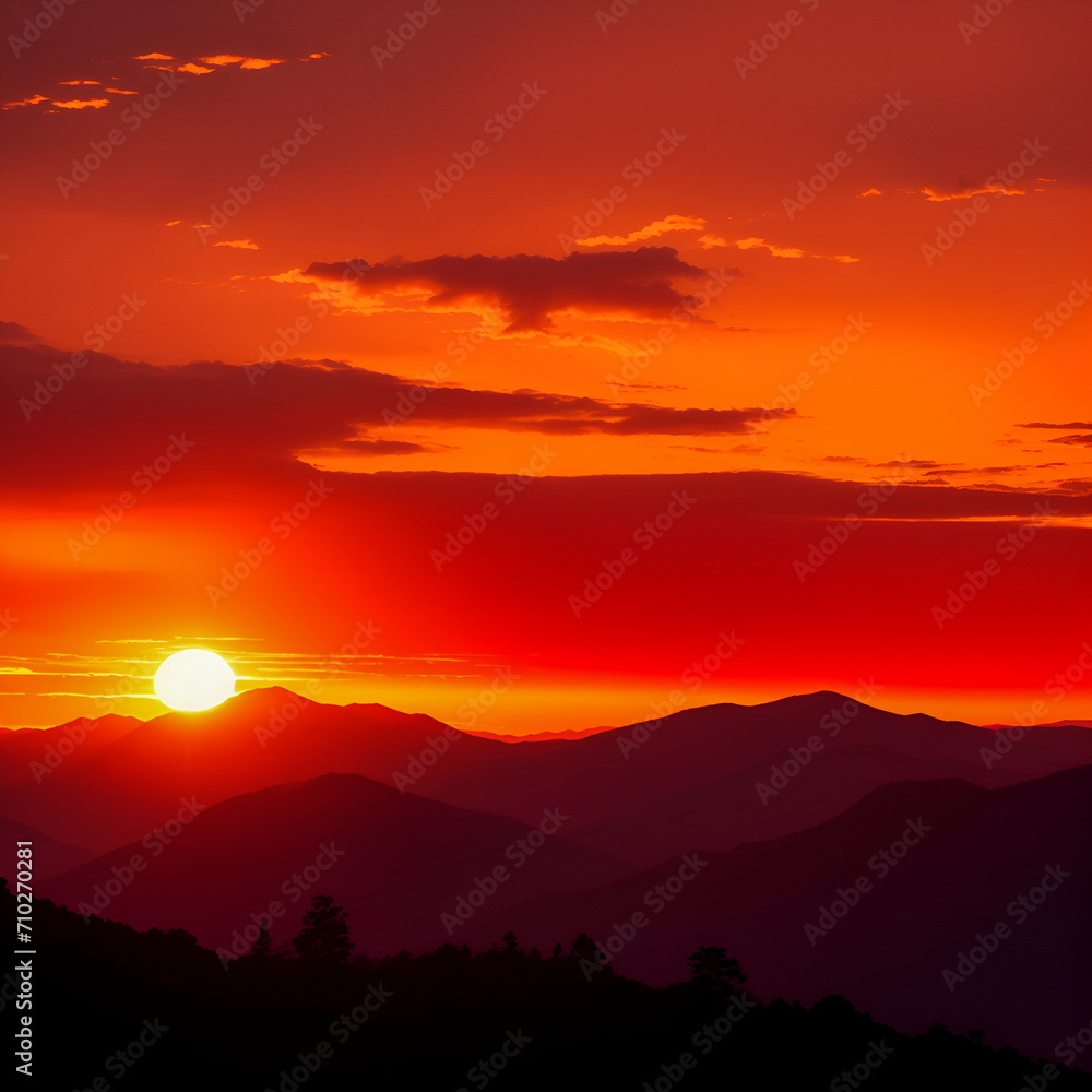 Fototapeta premium sunset in the mountains