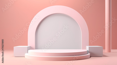 Modern round product advertising podium, booth, stage, product background, promotional event background