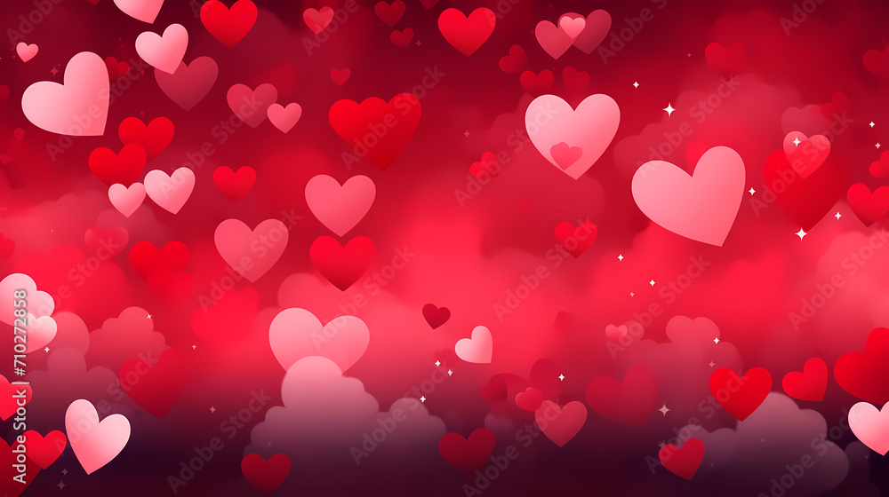 Vibrant Valentine's Day background, hearts background