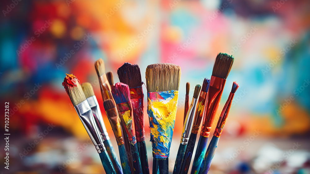 Artistic Ascent A canvas splashed with paint and surreal Artistic Ascent A canvas splashed with paint and surreal