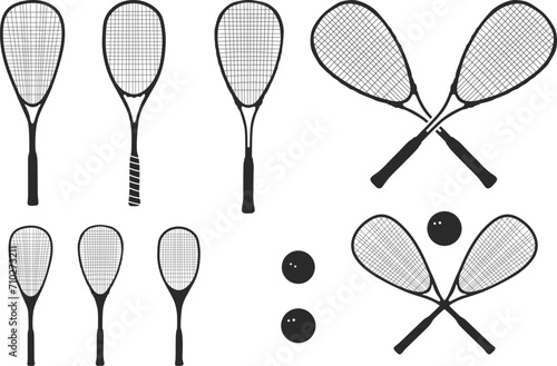 Squash racket silhouette, Squash racket svg, Racket silhouette, Squash racket and ball logo, Racket svg, Squash racket vector illustration
