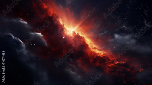 A dynamic and vibrant space background with a comet neon effect