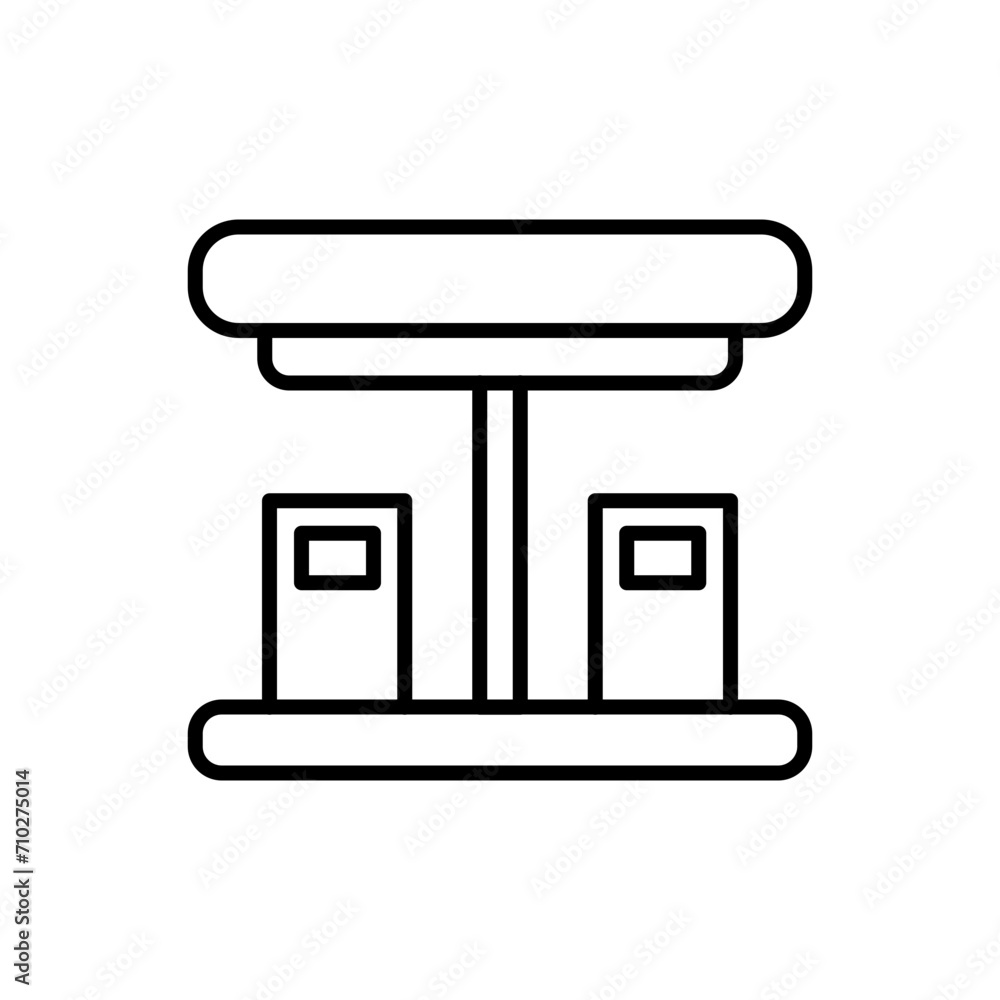 Gas station outline icons, minimalist vector illustration ,simple transparent graphic element .Isolated on white background