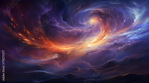 A Nebula inspired background with swirling purples astronomy