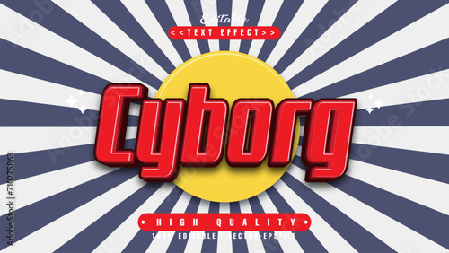 editable 3d cyborg text effect.typhography logo