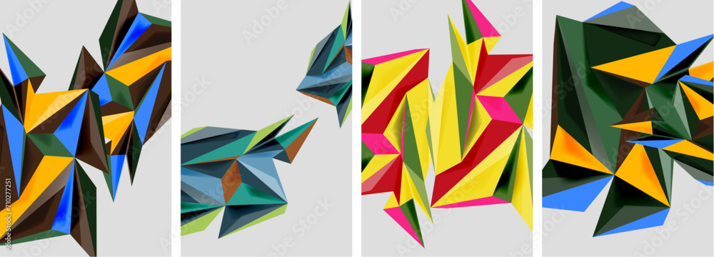 Triangle low poly mosaic posters. Vector illustration For Wallpaper, Banner, Background, Card, Book Illustration, landing page Triangle low poly mosaic posters. Vector illustration For Wallpaper, Banner, Background, Card, Book Illustration, landing page