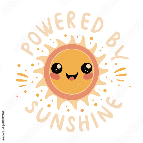 Powered by Sunshine cute Sun graphic