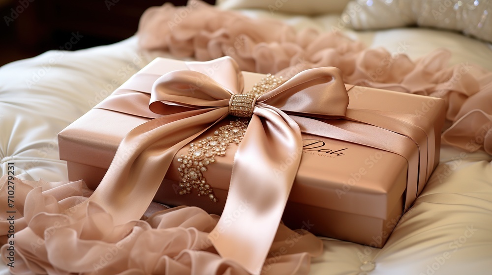 Wrapped gift box for surprise present Wrapped gift box for surprise present
