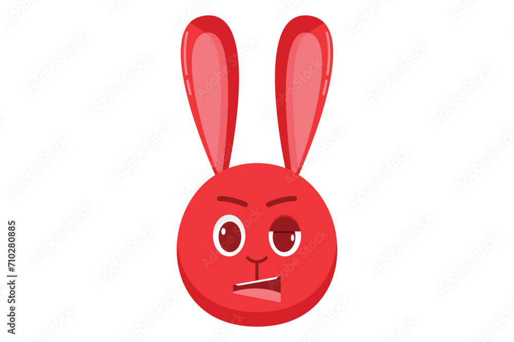 Cute Rabbit Expression Sticker Design Cute Rabbit Expression Sticker Design