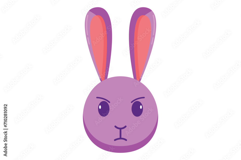 Cute Rabbit Expression Sticker Design Cute Rabbit Expression Sticker Design