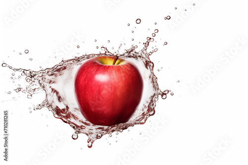 apple with drops of water