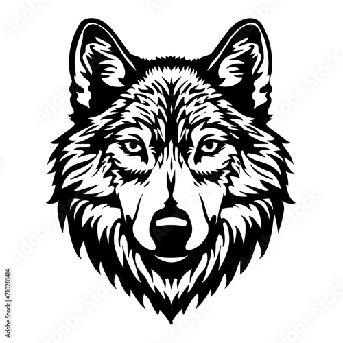  Bold and Artistic Monochrome Wolf Head Logo  Symbolizing Strength and Intelligence  Perfect for Creating a Memorable and Dynamic Brand Image. 
