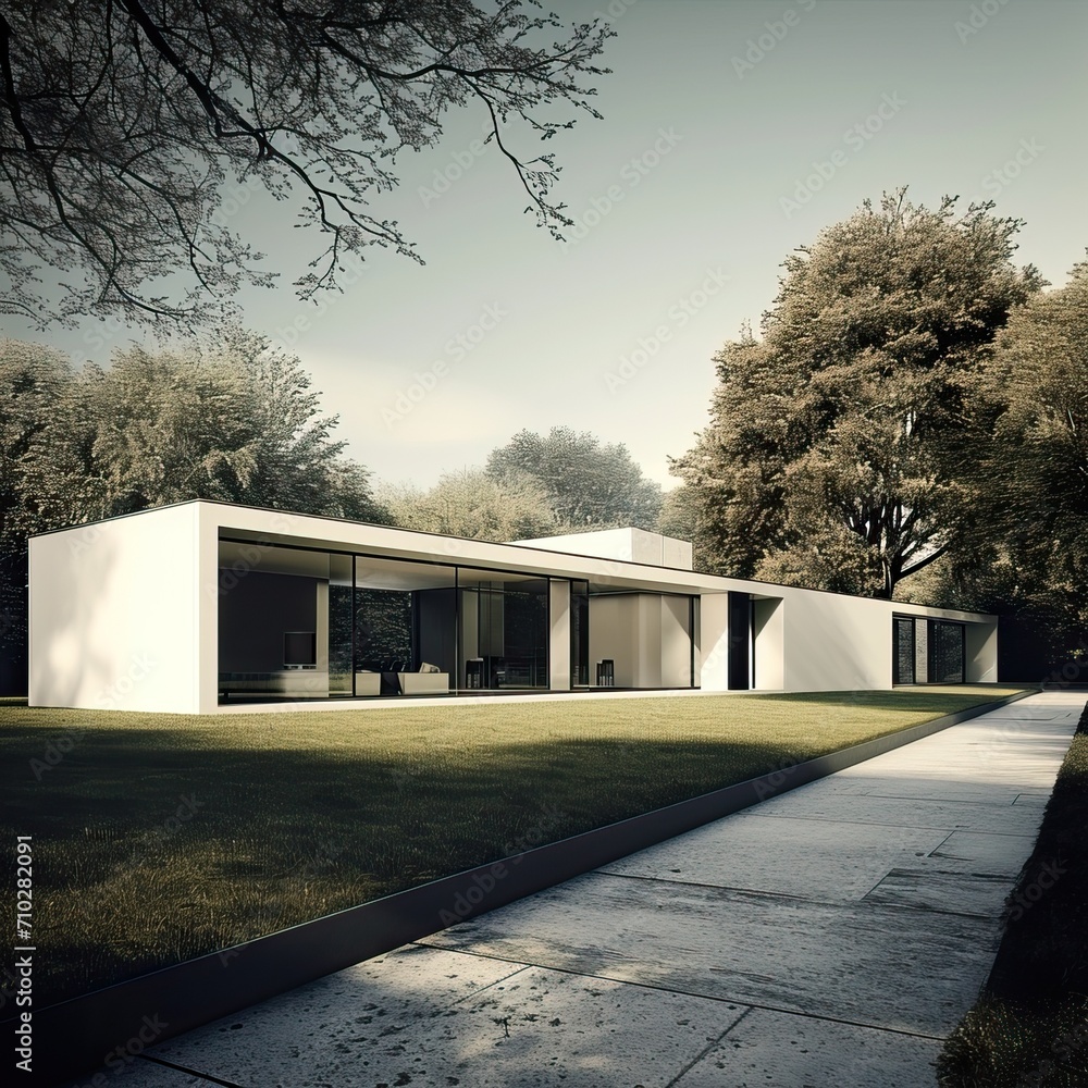 Obraz premium Luxury contemporary architecture house with pool in a magnificent location