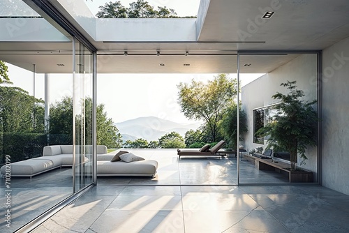 Modern house with sliding d...