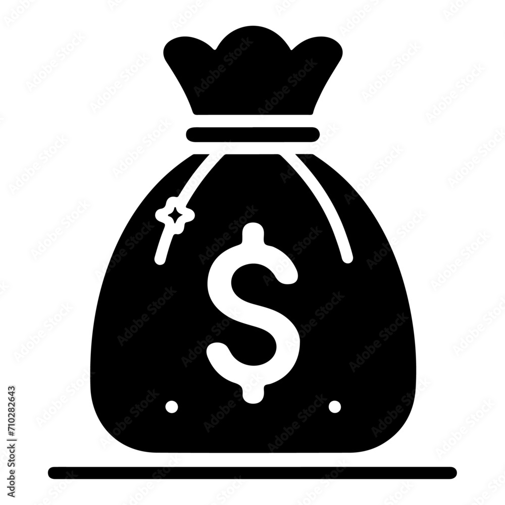 minimal money bag icon vector silhouette minimal money bag icon vector silhouette