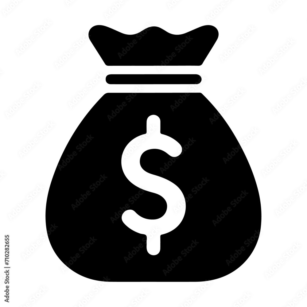 minimal money bag icon vector silhouette minimal money bag icon vector silhouette