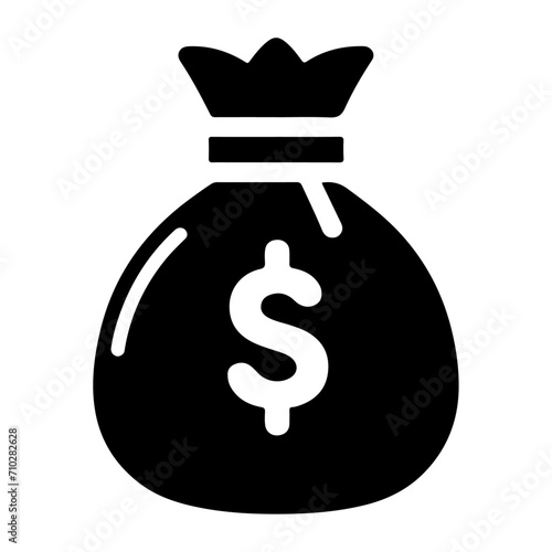 minimal money bag icon vector silhouette