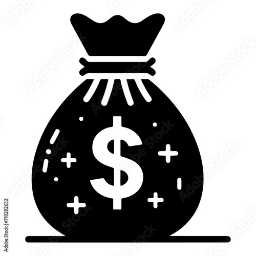 minimal money bag icon vector silhouette