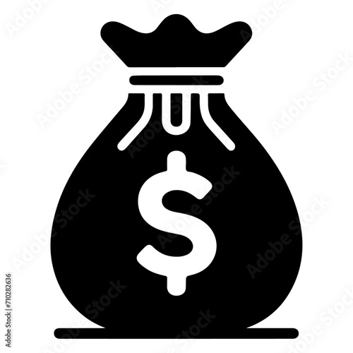 minimal money bag icon vector silhouette