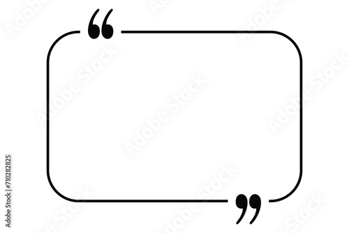 Quote Box Frame. Speech bubbles, quotation marks. Blank text message box for quotes symbols. Paragraph icon sign. Text info. Creative vector banner