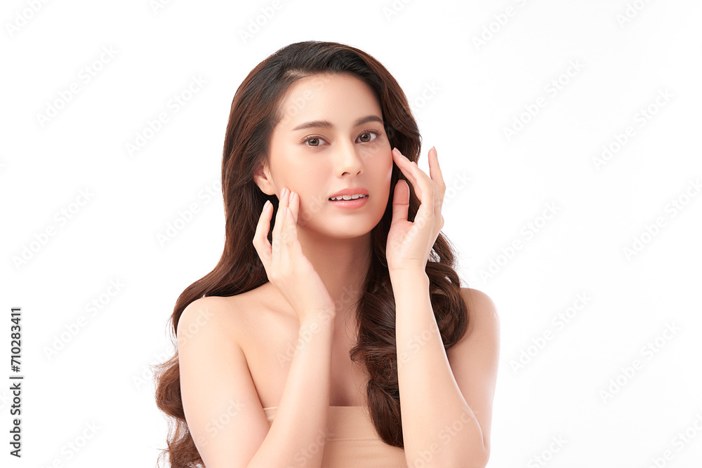 Beautiful young asian woman with clean fresh skin on white background, Face care, Facial treatment, Cosmetology, beauty and spa, Asian women portrait. Beautiful young asian woman with clean fresh skin on white background, Face care, Facial treatment, Cosmetology, beauty and spa, Asian women portrait.