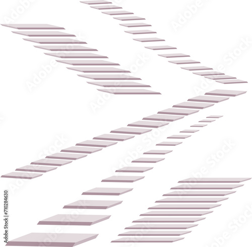 staircase in the house,3d interior staircases isolated on white background. the stair steps collection	
