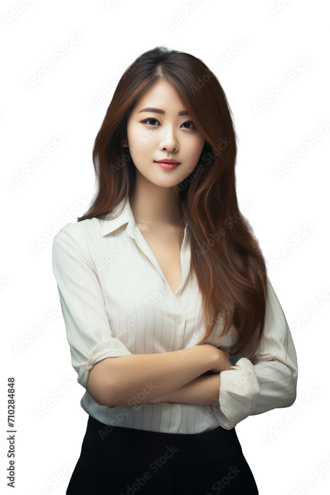 Portrait of a confident Korean business woman isolated on white background Portrait of a confident Korean business woman isolated on white background