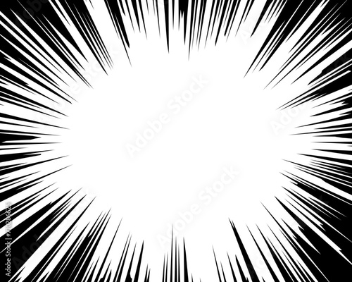 黒色の線の集中線　強調や閃光の効果線