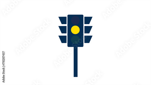 Traffic lights sign. Colored traffic light in glyph. Filled semaphore symbol. Continuous one simple single abstract line drawing of traffic lights icon in silhouette on a white background.