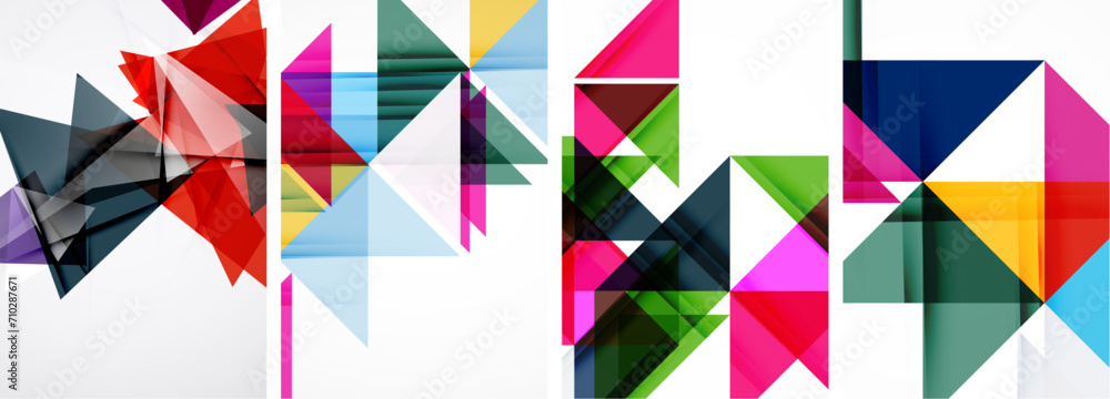 Set of abstract random triangle composition backgrounds. Vector illustration for for wallpaper, business card, cover, poster, banner, brochure, header, website Set of abstract random triangle composition backgrounds. Vector illustration for for wallpaper, business card, cover, poster, banner, brochure, header, website
