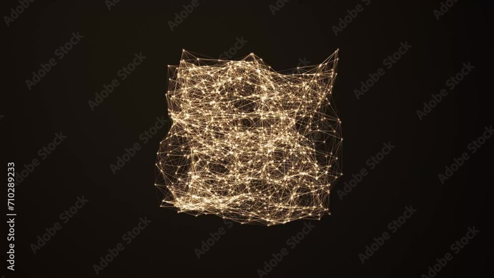Digital Data Network Connection In Black Background Digital Data Network Connection In Black Background