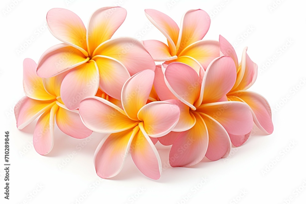 Naklejka premium plumeria frangipani flower on white