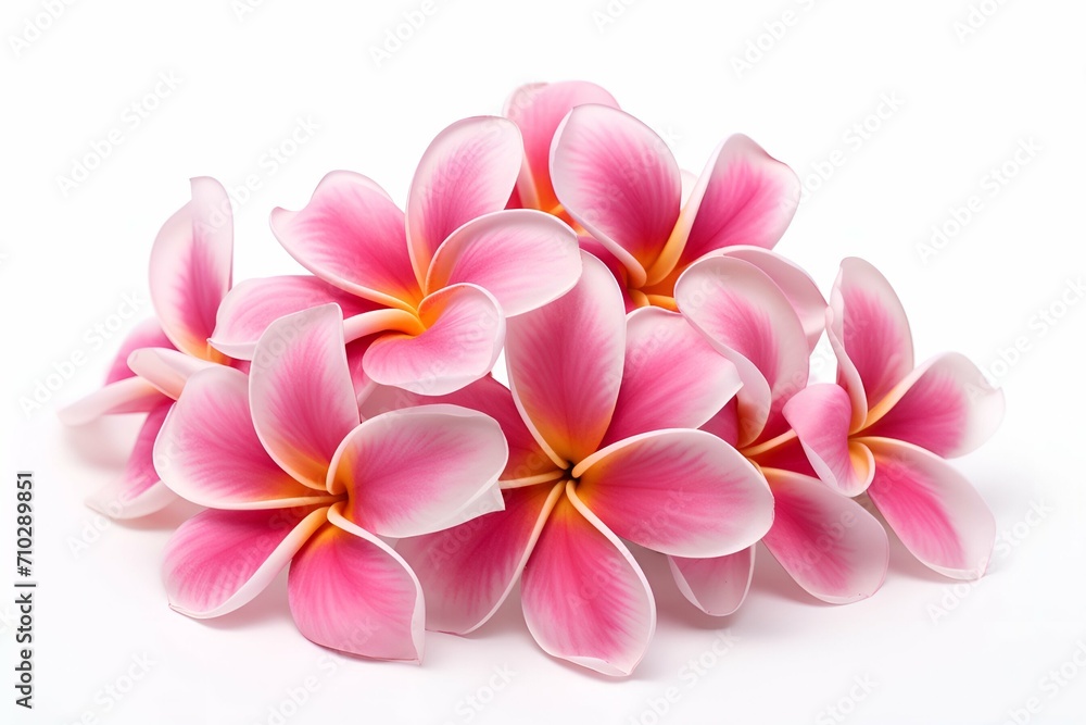 plumeria frangipani flower on white plumeria frangipani flower on white