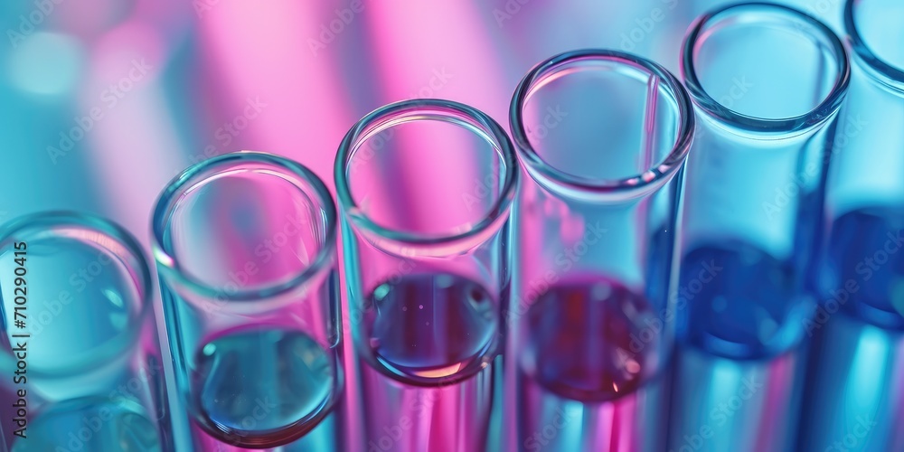 Glassware medical test tubes, close up shot Glassware medical test tubes, close up shot