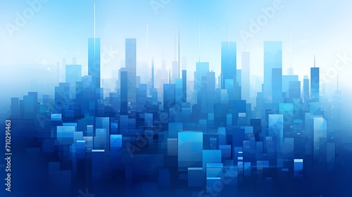 Abstract blue cityscape representing urban complexity , abstract, blue cityscape, urban complexity