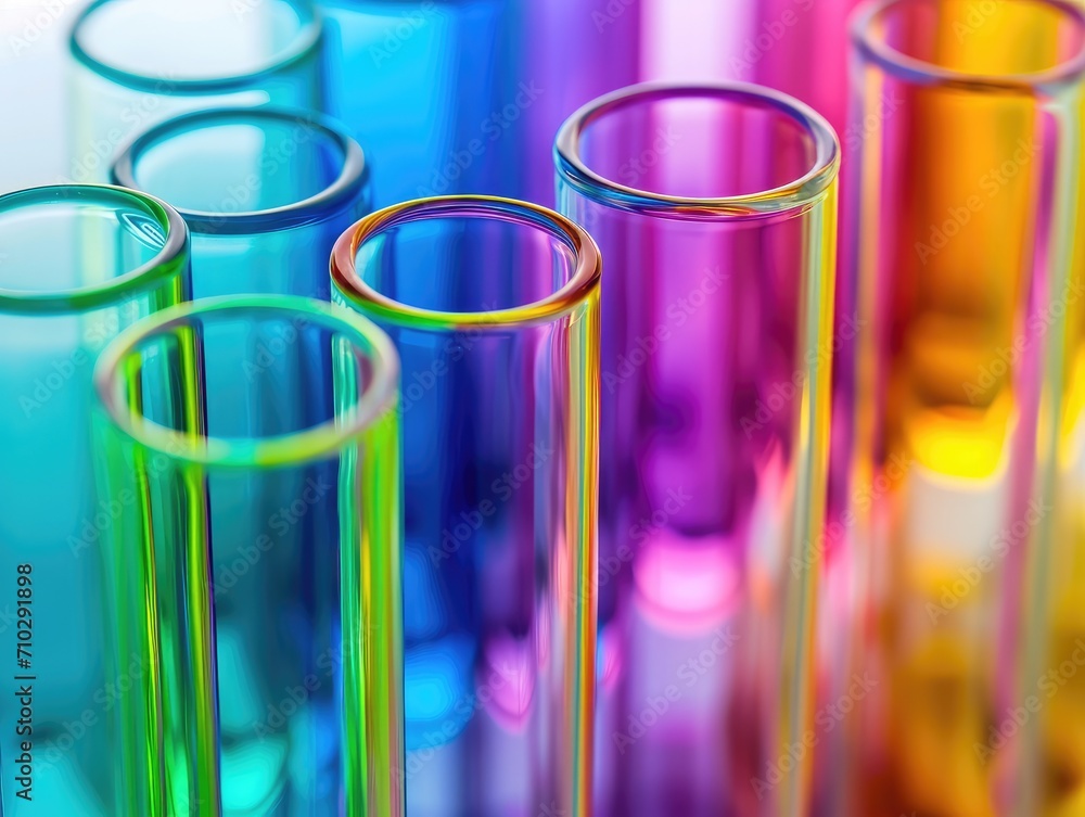 Glassware medical test tubes, close up shot Glassware medical test tubes, close up shot