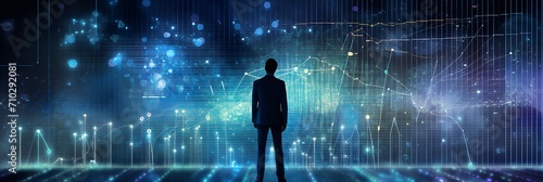 Arafed image of a man in a suit analyzing data , arafed image, man in suit, analyzing data