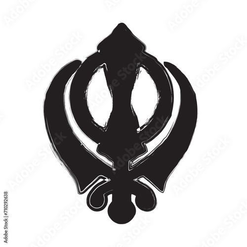 Khanda graphic design of Sikhism symbol, symbol of unity. photo