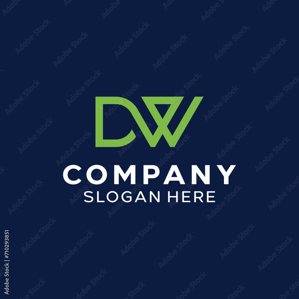Letter DW WD Simple Monogram Logo