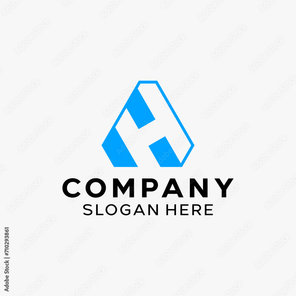 Letter AH HA Simple Monogram Logo Letter AH HA Simple Monogram Logo