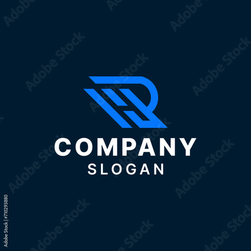 Letter RH HR Simple Monogram Logo