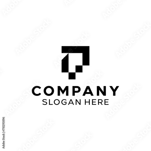 Letter P Simple Monogram Logo
