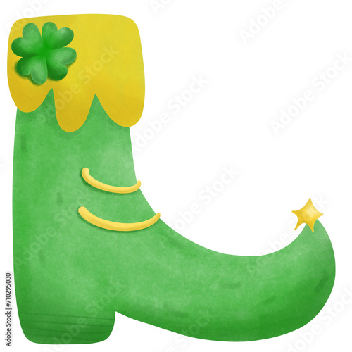 Cuadro en lienzo St. Patrick's Day pair of boot on green with shamrocks