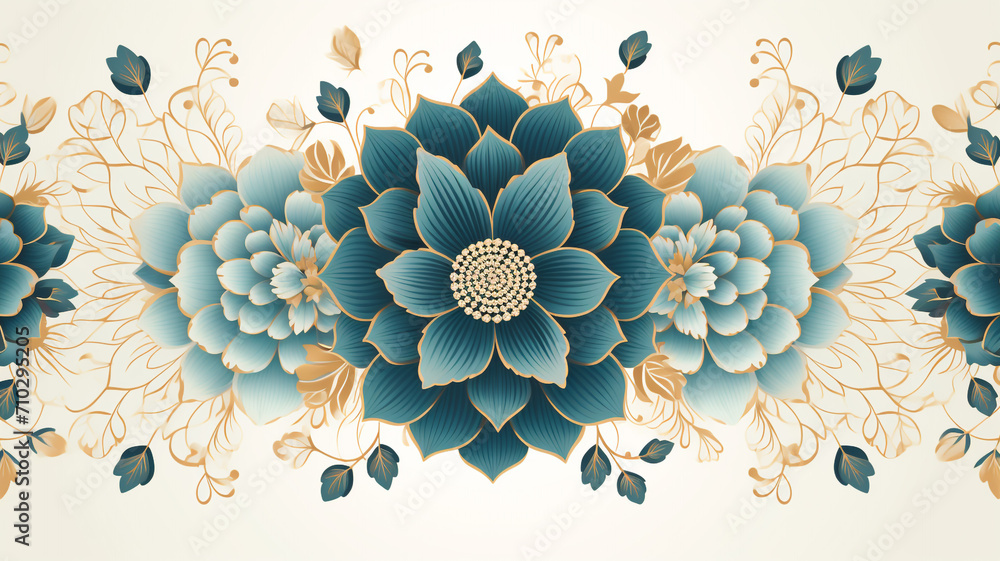 Arabesque mandala pattern design with abstract - obrazy, fototapety, plakaty 