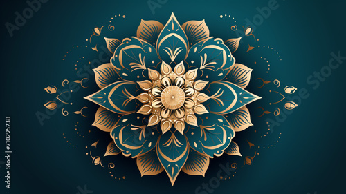 Arabesque mandala pattern design with abstract