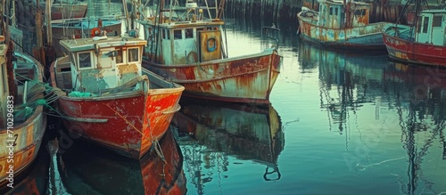 Fishing boats at the harbor.