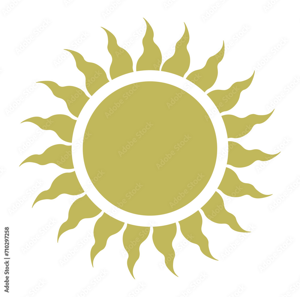 Mystic symbol or deity in occultism, sun with rays Mystic symbol or deity in occultism, sun with rays