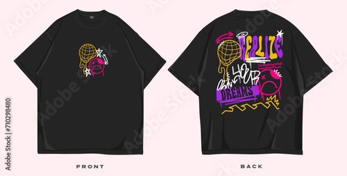 Graffiti t shirt design, urban graphic t-shirt, street style fashion design,  brutalism t-shirt design, streetwear design for print or screen printing, cool slogan quote typography lettering