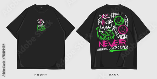 Graffiti t shirt design, brutalism t-shirt design, urban graphic t-shirt, streetwear design for print or screen printing, cool slogan quote typography lettering, street style fashion design